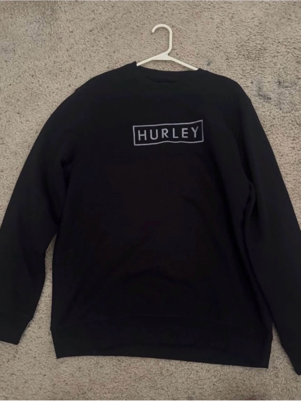 Hurley Black Crewneck Sweatshirt with Logo